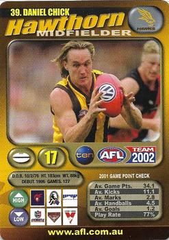 2002 Team Zone AFL Team #39 Daniel Chick Front